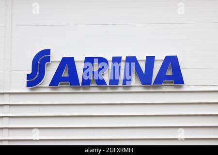 Tornio, Finland - August 22, 2021: Detail view of the the gasoline ...