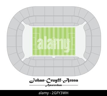 Floor plan of the Johan Cruyff Arena in Amsterdam Stock Vector