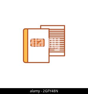 Notebooks color line icon. School supplies. Sign for web page, mobile app, banner, social media Stock Vector