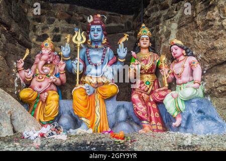 Hindu images at Kandasamy Koneswaram temple in Trincomalee, Sri Lanka Stock Photo