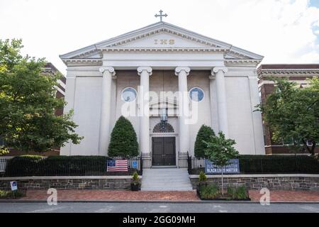 Holy Trinity Catholic Church, Georgetown, Washington DC, USA. Stock Photo