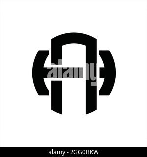 AH Logo monogram with overlapping style vintage design template Stock Vector