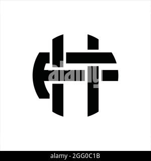 HF Logo monogram with overlapping style vintage design template Stock Vector