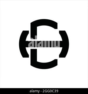 CH Logo monogram with overlapping style vintage design template Stock Vector