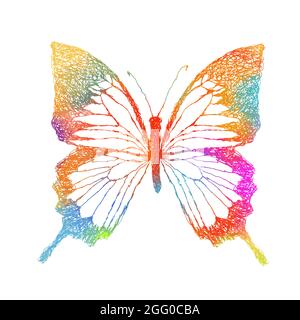 Abstraction multicolored butterflies. Multi-colored blots. Mixed media Vector illustration Stock Vector