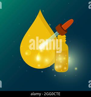 Omega 3 fish oil drop supplement, conceptual illustration. Stock Photo