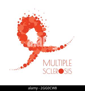 Multiple sclerosis awareness ribbon, conceptual illustration. Stock Photo