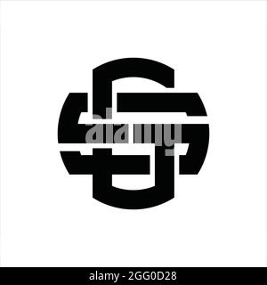 GS Logo monogram with overlapping style vintage design template Stock Vector