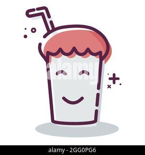 Icon Vector of Chocolate Shake - MBE Syle - Simple illustration, Editable stroke, Design template vector, Good for prints, posters, advertisements, an Stock Vector