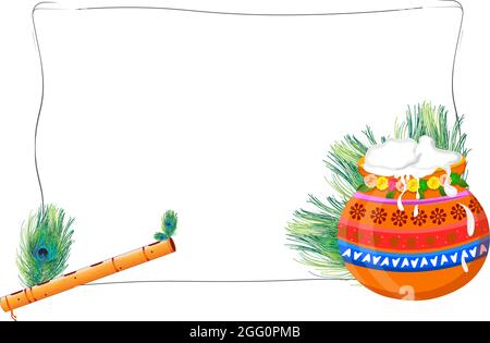 happy krishna janmashtami greeting backgrounds Stock Vector