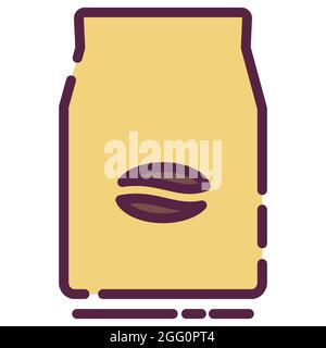 Icon Vector of Coffee Packets - Line Cut Style - Simple illustration, Editable stroke, Design template vector, Good for prints, posters, advertisement Stock Vector