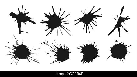 Brush stroke and paint drops splatter set isolated on pink background line or round texture. Grunge backdrop white ink paint. Vector illustration hand draw style. For sale banner Stock Vector