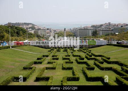 Lisbon. 27th Aug, 2021. Photo taken on Aug. 27, 2021 shows the venue of the Lisbon Book Fair 2021 in Lisbon, Portugal. The 91st edition of the Lisbon Book Fair kicked off on Aug. 26 with COVID-19 prevention and control measures. Credit: Pedro Fiuza/Xinhua/Alamy Live News Stock Photo