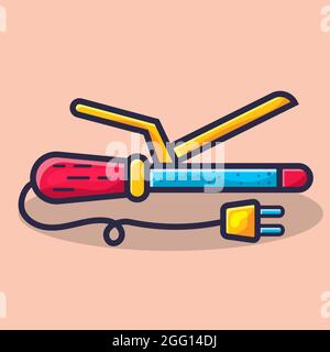 hair curler isolated cartoon vector illustration in flat style Stock Vector