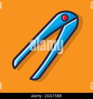 metal tweezer isolated cartoon vector illustration in flat style Stock Vector