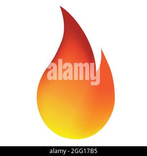 vector isolated fire emoji, fire ball, icon Stock Vector