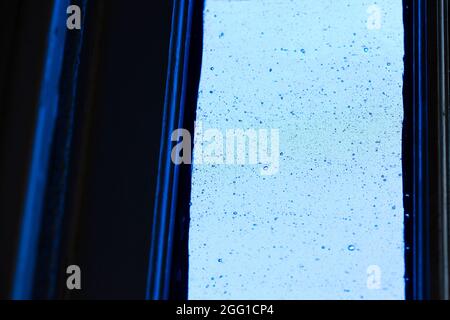 Abstract blue stained glass window Stock Photo