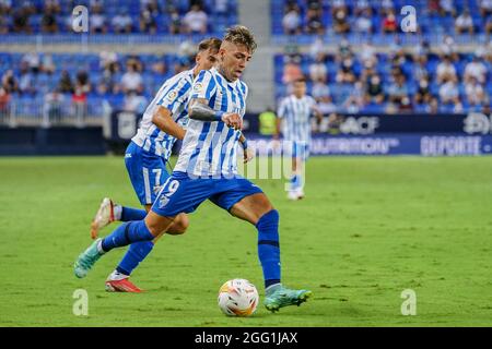 Malaga, Spain. 27th Aug, 2021. Brandon Thomas seen during the La Liga Smartbank 2021/2022 match between Malaga CF and AD Alcorcon at La Rosaleda Stadium, in Malaga. Final Score Malaga CF 1:0 AD Alcorcon (Photo by Francis Gonzalez/SOPA Images/Sipa USA) Credit: Sipa USA/Alamy Live News Stock Photo