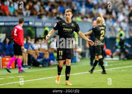 Malaga, Spain. 27th Aug, 2021. Juan Hernandez seen during the La Liga Smartbank 2021/2022 match between Malaga CF and AD Alcorcon at La Rosaleda Stadium, in Malaga. Final Score Malaga CF 1:0 AD Alcorcon (Photo by Francis Gonzalez/SOPA Images/Sipa USA) Credit: Sipa USA/Alamy Live News Stock Photo