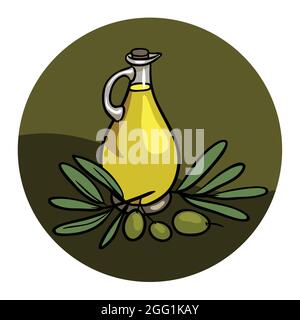 Olive oil bottle Stock Vector