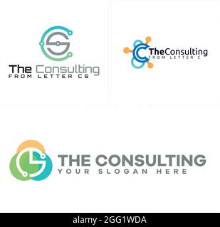The consulting with letter CS icon vector logo  Stock Vector