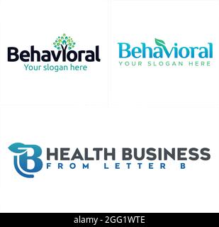 Icon tree leaves and letter b initial logo industry nature plant organic Stock Vector