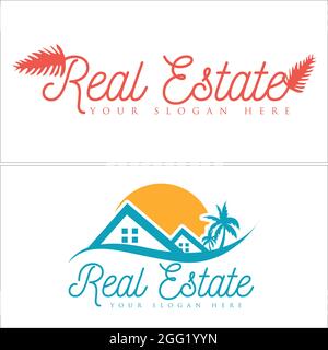 Real estate building home resort logo design Stock Vector