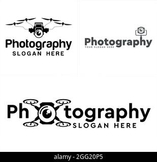Drone technology digital logo icon vector combination design  Stock Vector