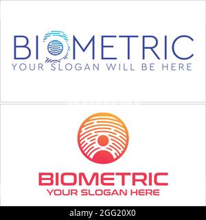 Technology bio metric face icon logo design Stock Vector