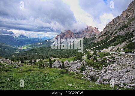 Amazing rocks of Dolomite mountains in Italy Stock Photo - Alamy