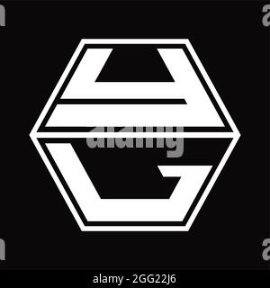 YL Logo monogram gaming with hexagon geometric shape design template Stock  Photo - Alamy