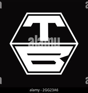 TB Logo monogram with hexagon shape up and down blackground design template Stock Vector