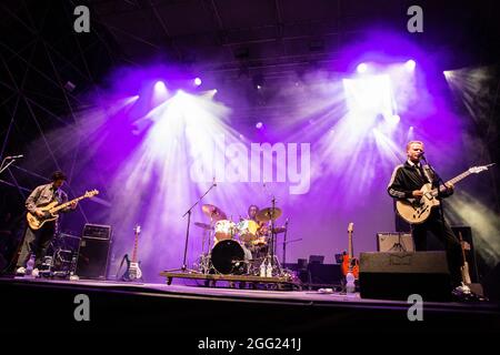 Turin Italy. 27 August 2021. The English rock band BLACK MIDI performs live on stage at Spazio 211 during the 'Todays Festival 2021'. Stock Photo