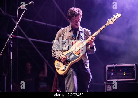 Turin Italy. 27 August 2021. The English rock band BLACK MIDI performs live on stage at Spazio 211 during the 'Todays Festival 2021'. Stock Photo