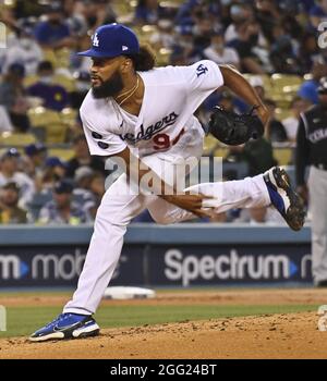 Los Angeles, United States. 28th Aug, 2021. Los Angeles Dodgers' pitcher Andre Jackson delivers during the fifth inning against the Colorado Rockies at Dodger Stadium in Los Angeles on Friday, August 27, 2021. Photo by Jim Ruymen/UPI Credit: UPI/Alamy Live News Stock Photo