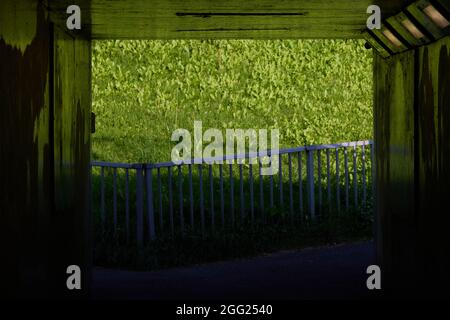 Passageway under a road. Stock Photo