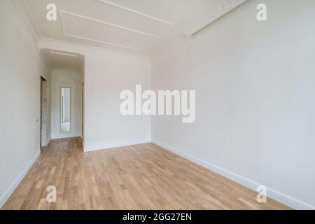 empty white room with repair and without furniture Stock Photo