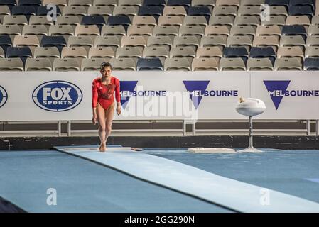 Melbourne, Australia. 12th Dec, 2014. Ayaka Sakaguchi from Japan in action during the 2019 Melbourne Artistic Gymnastics World Cup at the John Cain Arena. (Photo by Alexander Bogatyrev/SOPA Image/Sipa USA) Credit: Sipa USA/Alamy Live News Stock Photo