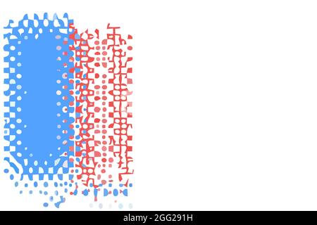 Blue and red background. Abstract vector. Modern geometric design. 2D rendering digital illustration. Stock Vector