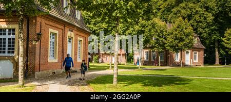 Sogel, Germany - August 25, 2021: Tourist sightseeing castle and hunting lodge Clemenswerth in Sogel Lower Saxony in Germany Stock Photo