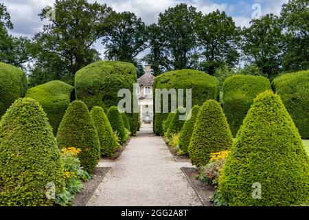 Sogel, Germany - August 25, 2021: Landscaped baroque cloister garden at castle Clemenswerth in Sogel Lower Saxony in Germany Stock Photo