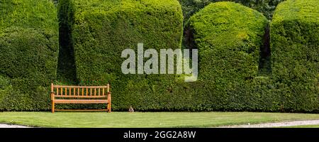 Sogel, Germany - August 25, 2021: Landscaped baroque cloister garden at castle Clemenswerth in Sogel Lower Saxony in Germany Stock Photo