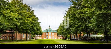 Sogel, Germany - August 25, 2021: Panorama with main building of castle Clemenswerth in Sogel Lower Saxony in Germany Stock Photo
