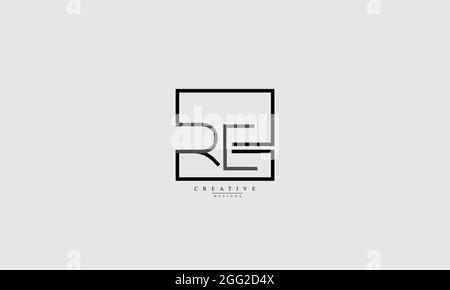 RE ER R E vector logo design Stock Vector