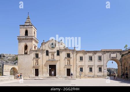 Matera, Italy - August 17, 2020: Church of San Pietro Caveoso