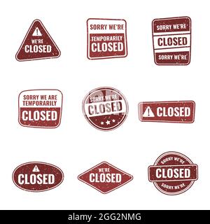 Hand drawn closed seal stamps Vector illustration. Stock Vector