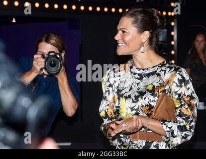 Crown Princess Victoria attends awarding of Raoul Wallenberg Prize, in Stockholm, Sweden, on August 27, 2021. Photo by Robet Eklund/Stella Pictures/ABACAPRESS.COM Stock Photo