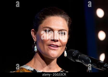 Crown Princess Victoria attends awarding of Raoul Wallenberg Prize, in Stockholm, Sweden, on August 27, 2021. Photo by Robet Eklund/Stella Pictures/ABACAPRESS.COM Stock Photo