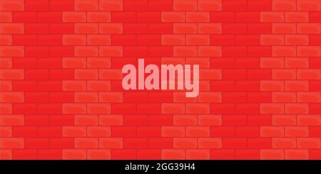 Abstract background texture light red color brick wall cement concrete construction exterior wallpaper art retro pattern seamless vector illustration Stock Vector