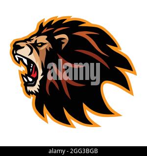 Lion Head Roar Logo Design Vector Stock Vector